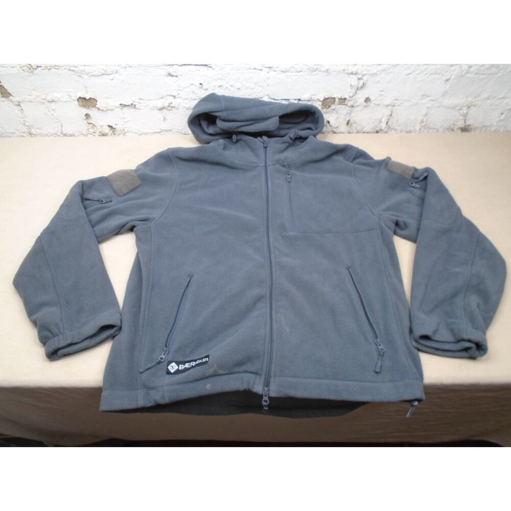 Bearskin 3 Tactical Fleece Hoodie Mens XL Gray Full Zip Pockets Outdoors Travel